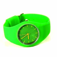 Unisex Ladies Mens Children SiliconeIce Cool Green Colour Watch Wrist Watch