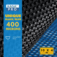 BLUE / BLACK 400 MICRON KASABubble TECHNOLOGY SWIMMING POOL COVER 4 x 10m