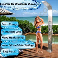 Quality Stainless Steel Outdoor Shower Plumbed Pool Garden Backyard beach