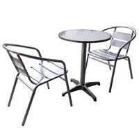SET NEW PRO COMMERCIAL SERIES ALUMINIUM CAFE BAR TABLE AND CHAIRS SET