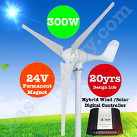 300W 24V Wind Turbine Generator 3 Blade - Digital Hybrid Wind/Solar Controller!!