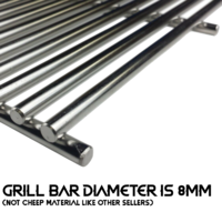 STAINLESS STEEL BBQ GRILL GRILLE PLATE 48 X 39 cm SOLID 8mm BARS BARBECUE NEW