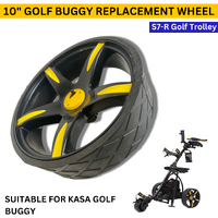 Golf Buggy 10" Replacement Wheels With Rubber Suitable For Kasa Golf Buggy S7-R Golf Trolley