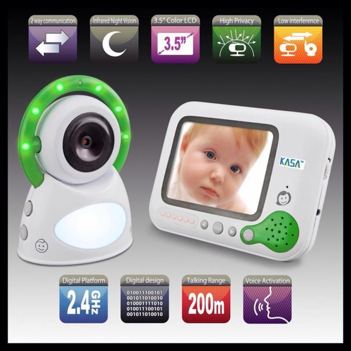 NEW Genuine KASA 3.5" COLOR LCD SECURE 2.4GHz DIGITAL BABY MONITOR