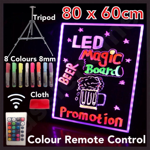 NEW 80x60cm LED WRITING BOARD NEON SIGN Signage Fluorescent Light Remote!!!