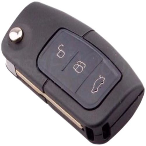 FORD FLIP 3 BUTTON REMOTE FLAT BLANK KEY SHELL with BATTERY, Territory BA Falcon