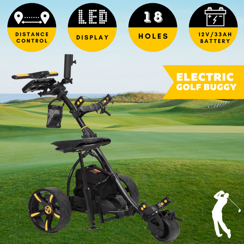 3 Wheel Digital Electric Golf Buggy Trolley Non-Remote 18 Holes Power Caddy NEW 