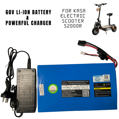 60V 20Ah Lithium Ion Battery Power charger For KASA 2000W Electric Scooter S2000R