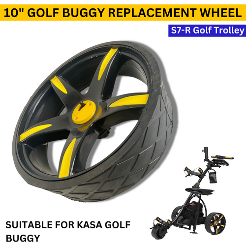 Golf Buggy 10" Replacement Wheels With Rubber Suitable For Kasa Golf Buggy S7-R Golf Trolley